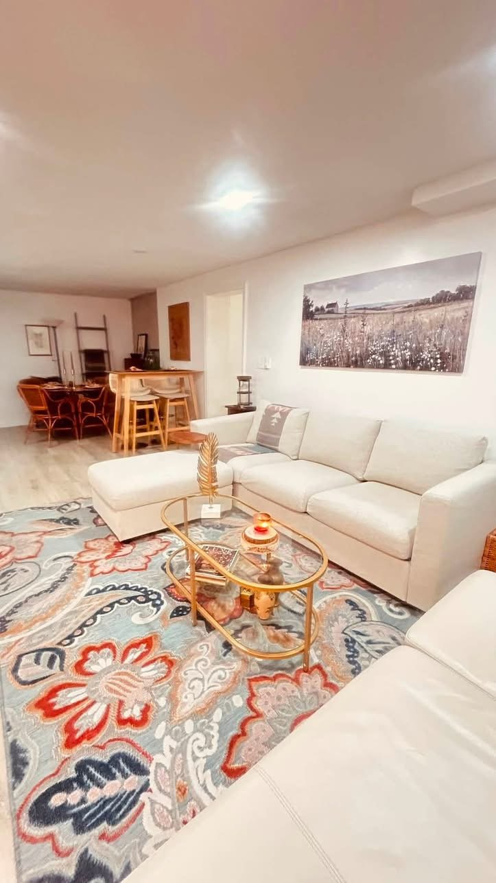 Full area open concept + full kitchen
