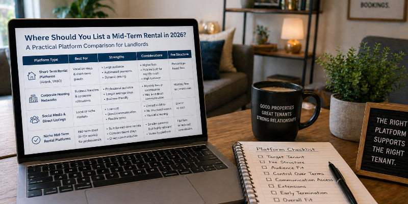 Where Should You List a Mid-Term Rental in 2026? A Practical Platform Comparison for Landlords